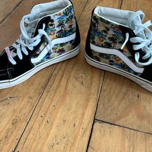 Hawaiian style Vans Hi Tops